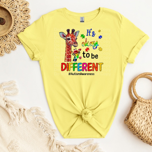 It's okay to be different mama giraffe & baby giraffe DTF Transfer