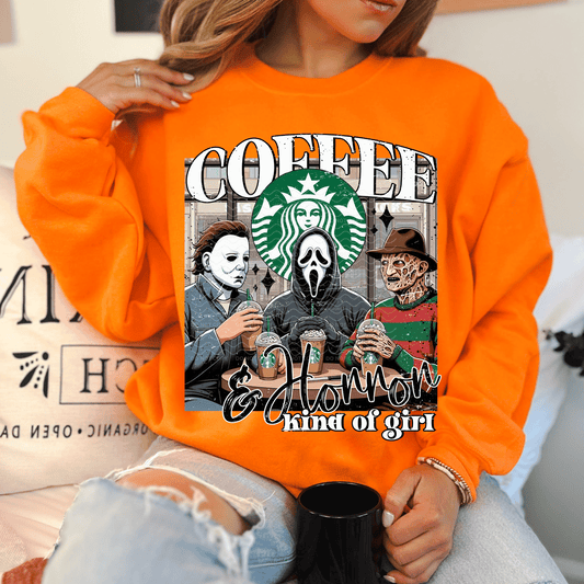 Coffee & Horror Kind of Girl DTF Transfer
