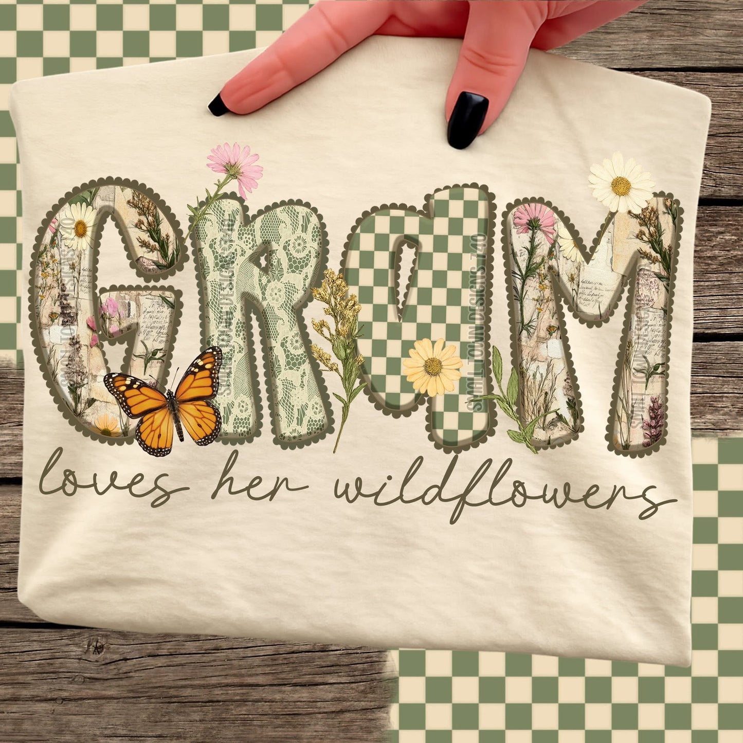 Gram loves her wildflowers DTF Transfer