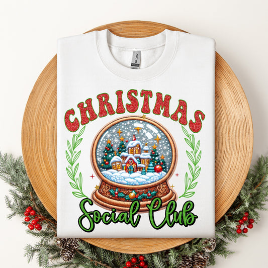 Christmas Social Club Snow Globe DTF Transfer