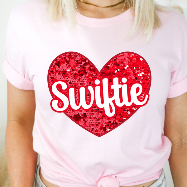 Swiftie sequin heart DTF Transfer