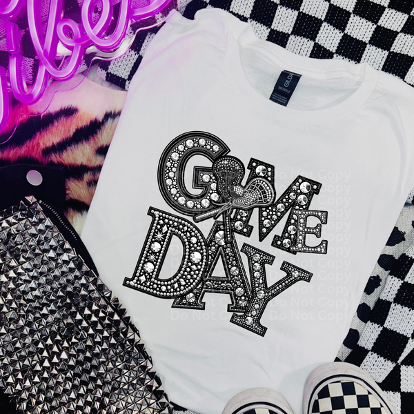 Game Day Lacrosse - Faux Rhinestone DTF Transfer