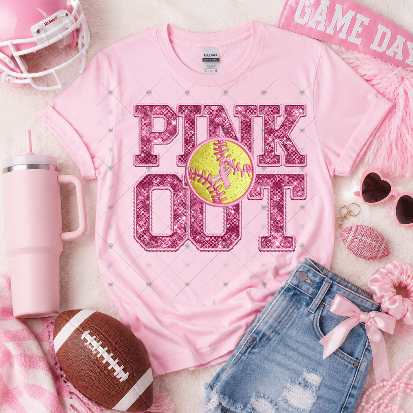 Pink Out Softball DTF Transfer