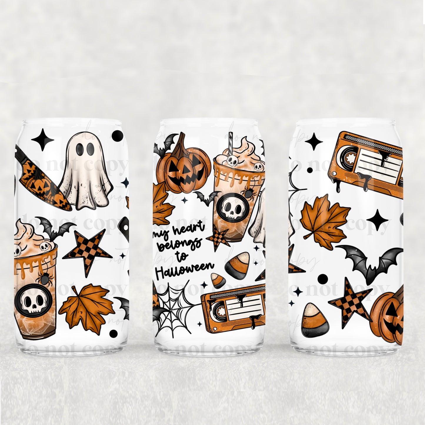 My Heart Belongs to Halloween UV DTF 16oz Cup Wrap CSC_8_25