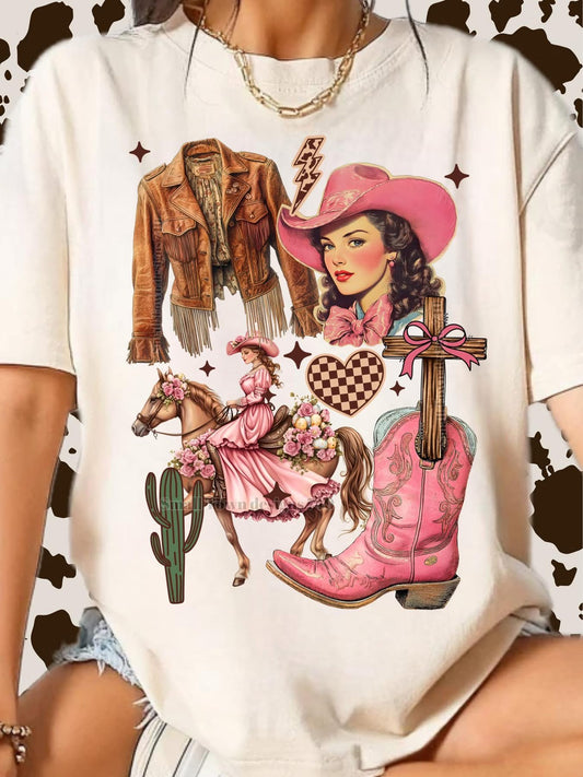 Cowgirl Collage DTF Transfer