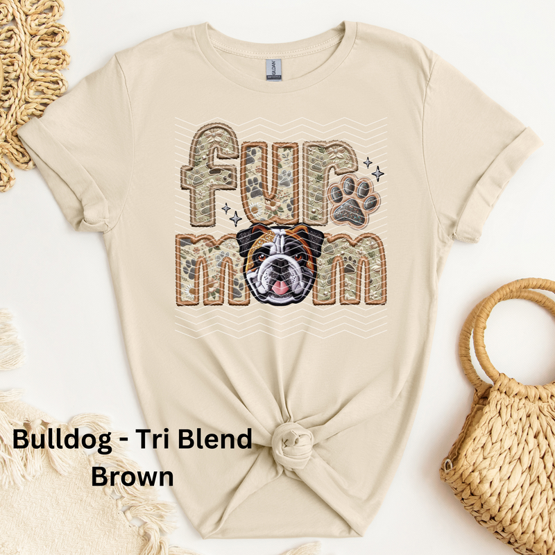 Bulldog - Tri Blend Brown DTF Transfer