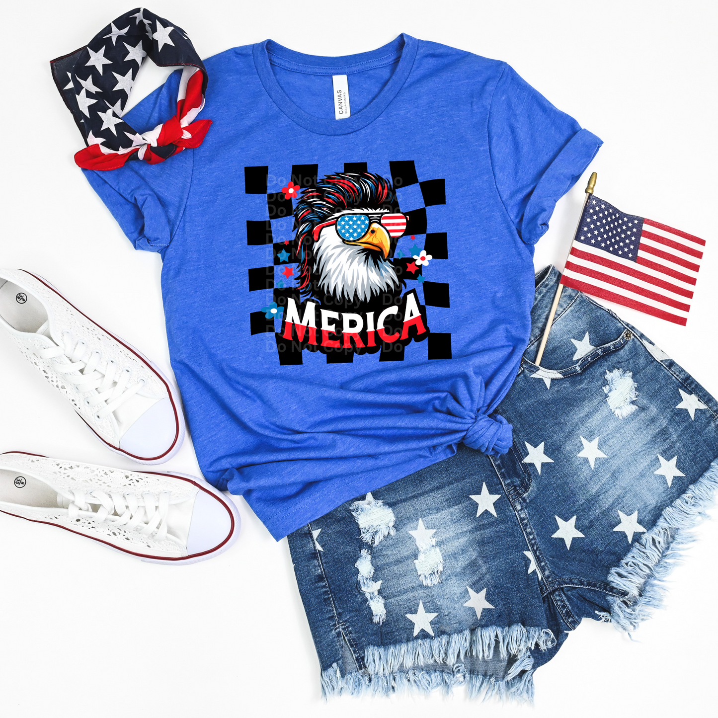 Merica Eagle Checkered DTF Transfer