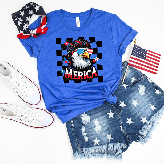 Merica Eagle Checkered DTF Transfer
