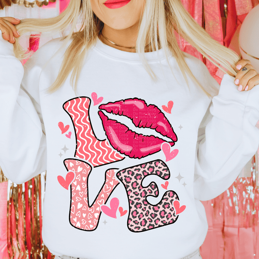 LOVE pink lips DTF Transfer