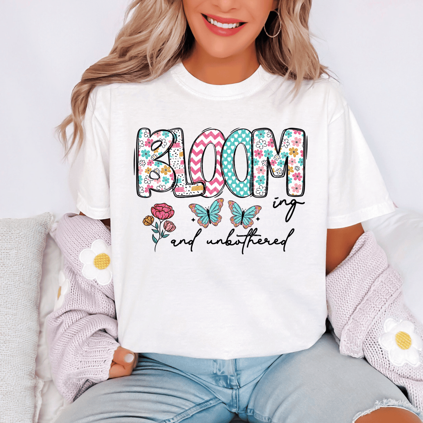 Blooming and unbothered DTF Transfer