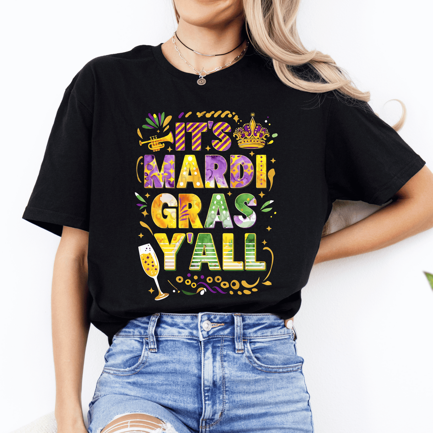 It’s Mardi Gras Y’all DTF Transfer