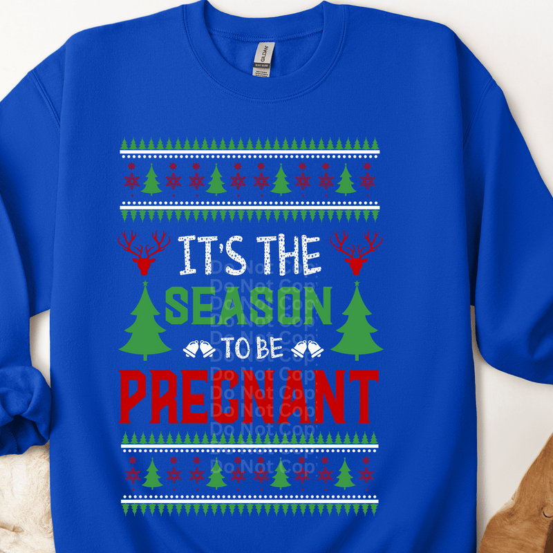 Season to be Pregnant Ugly Christmas Sweater DTF Transfer