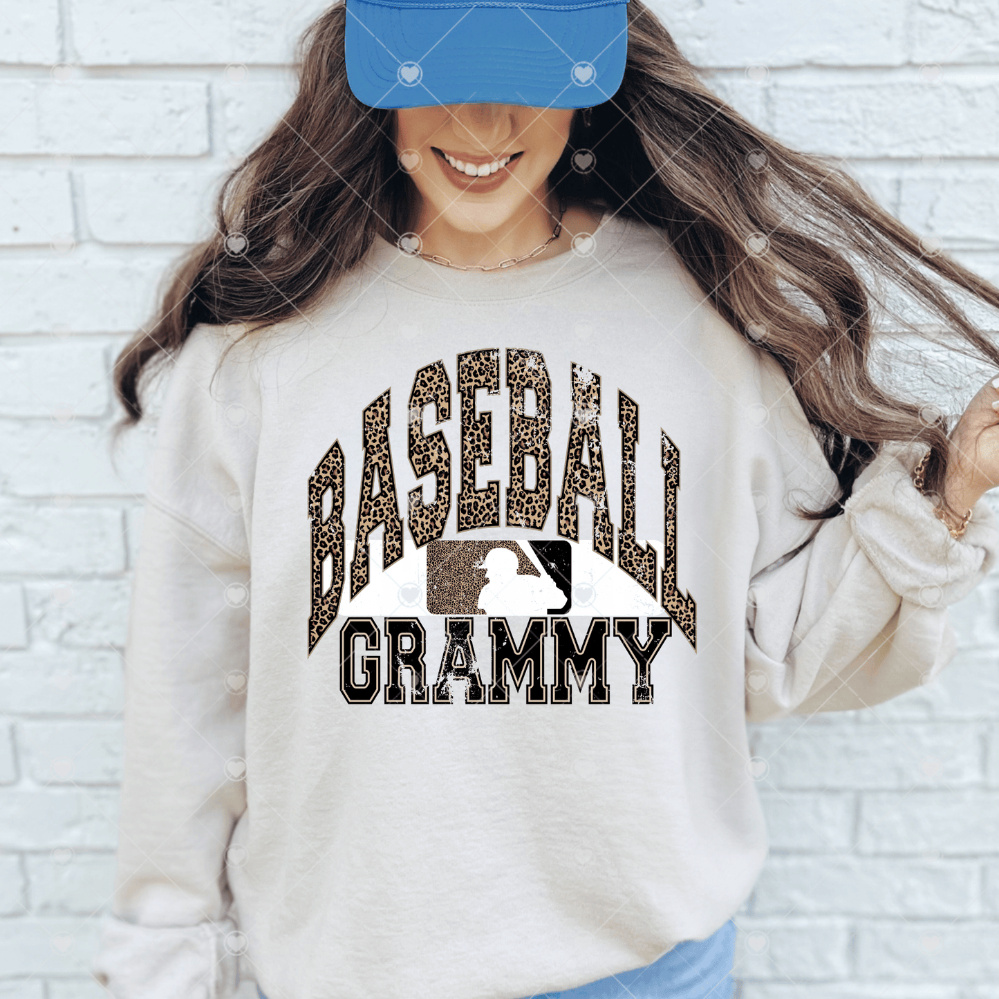 Distressed Leopard Print Baseball Grammy DTF Transfer