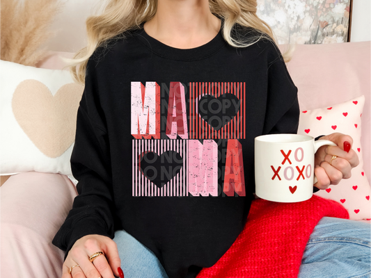 MAMA Striped Heart DTF Transfer