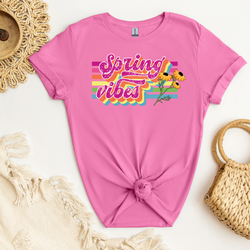 Spring Vibes Vibrant Colors Distressed-Flowers DTF Transfer
