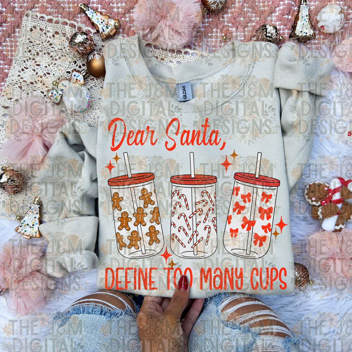 Dear Santa, Define Too Many Cups DTF Transfer