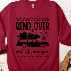Bend Over Ugly Christmas Sweater DTF Transfer