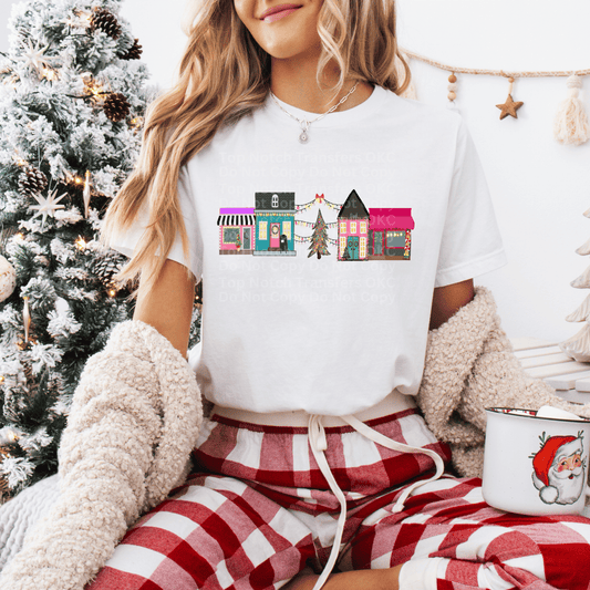 Christmas Town Scene DTF Transfer