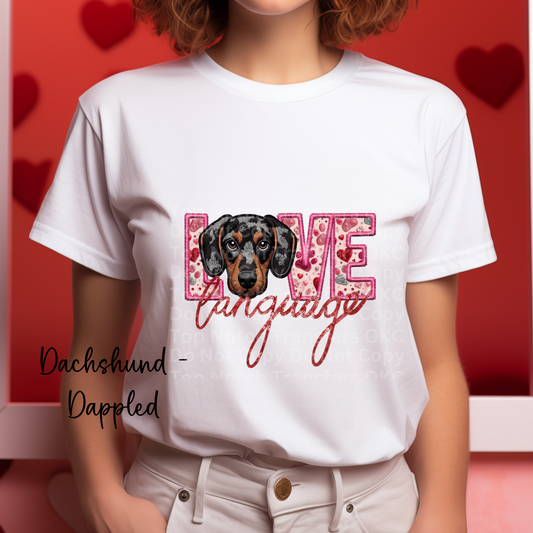 Love Language - Dachshund Dappled DTF Transfer
