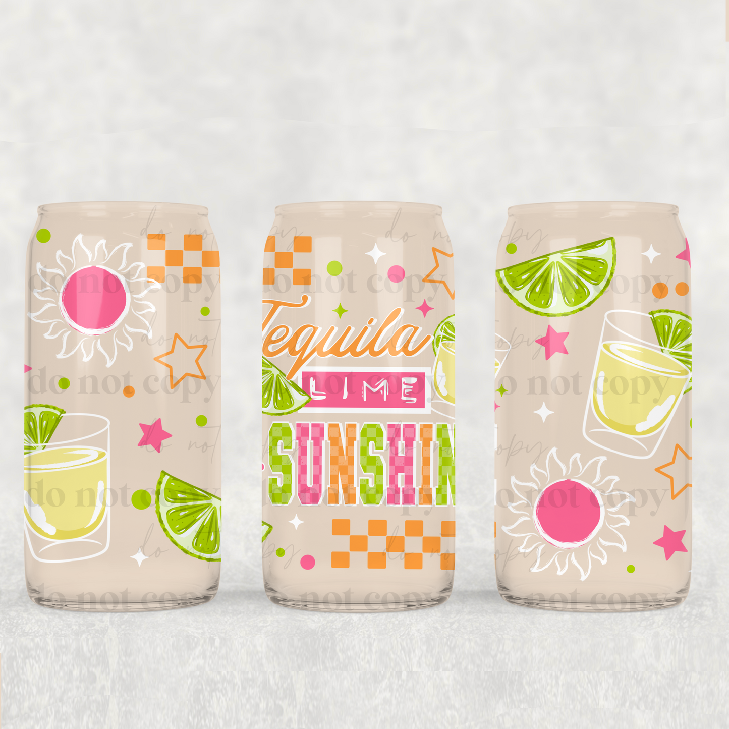 Tequila Lime & Sunshine UV DTF 16 oz Cup Wrap *CSC_May26*