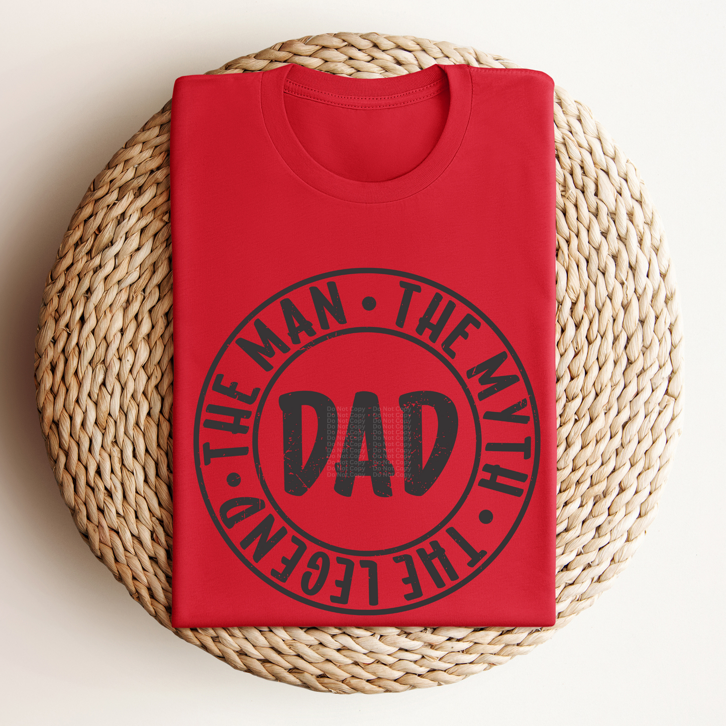 Dad The Man The Myth The Legend Dark Grey Circle DTF Transfer