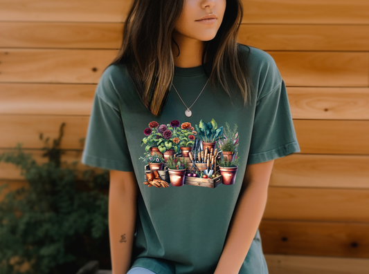 Potted Plants, Crates and Tools DTF Transfer