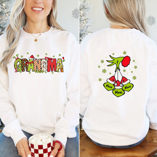 Red Christmas Grandma Design with optional back design* ordered separately- leave info for names for back design in checkout notes*