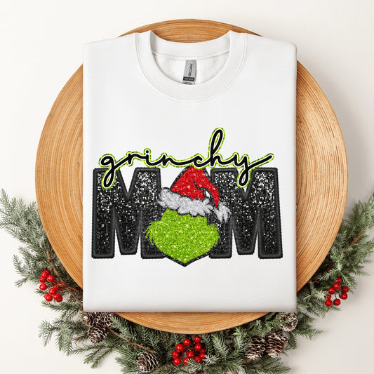 Gr!nchy Mom Faux Sequin DTF Transfer