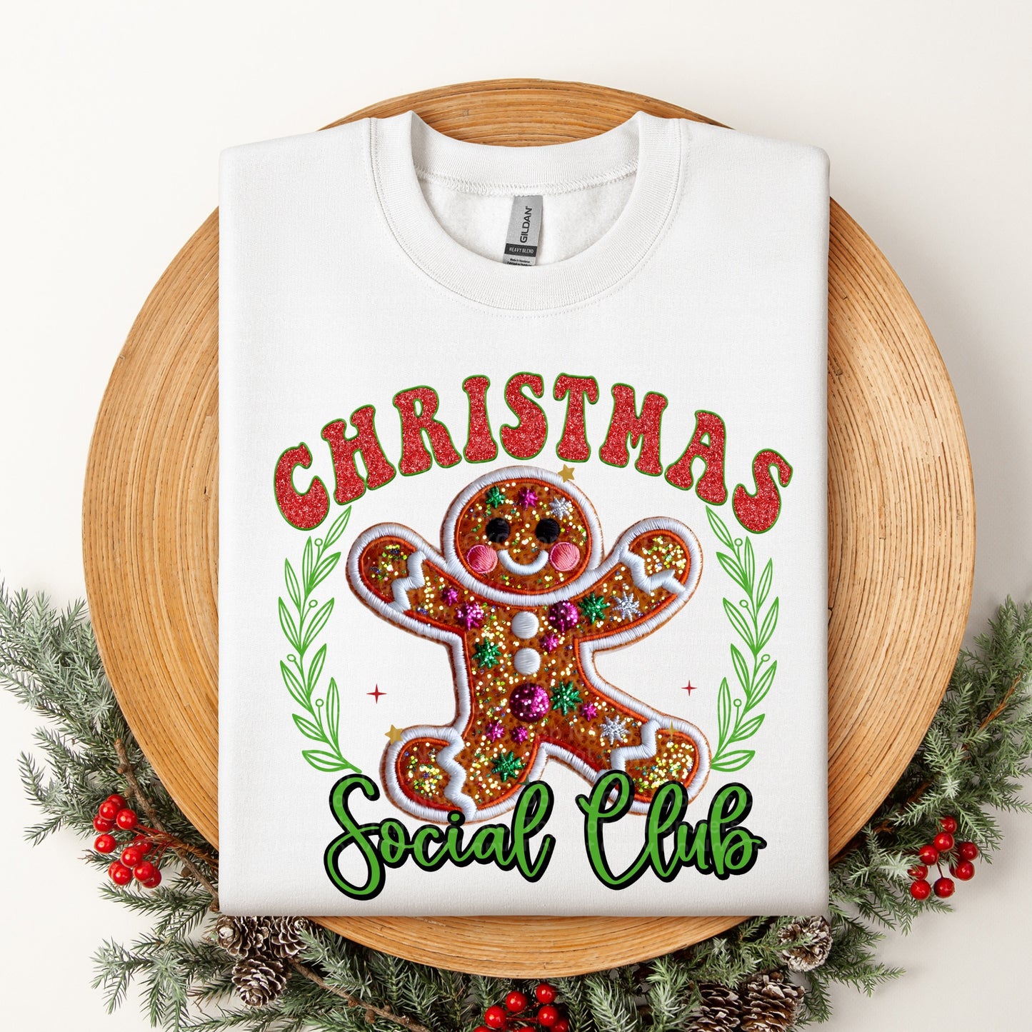 Christmas Social Club Gingerbread Man DTF Transfer