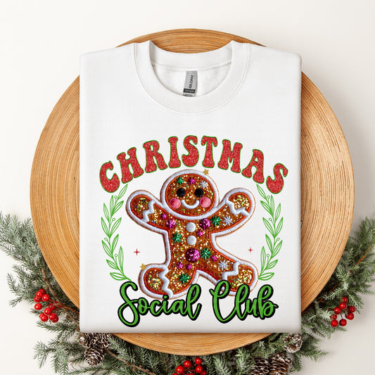 Christmas Social Club Gingerbread Man DTF Transfer