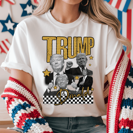 Trump Gold/Checkered DTF Transfer