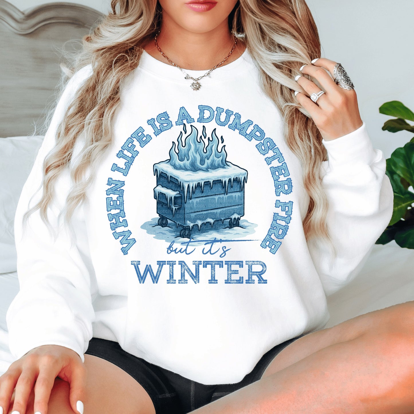 When Life Is A Dumpster Fire But It’s Winter DTF Transfer