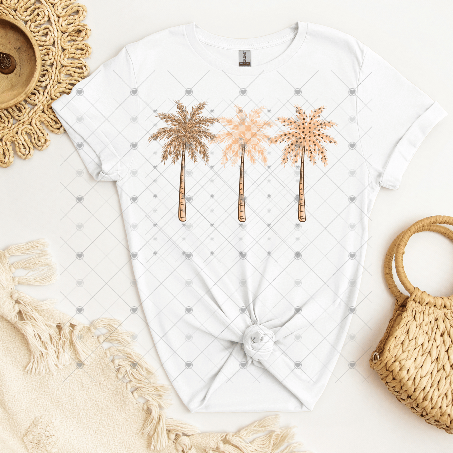 Tan Palm Trees DTF Transfer