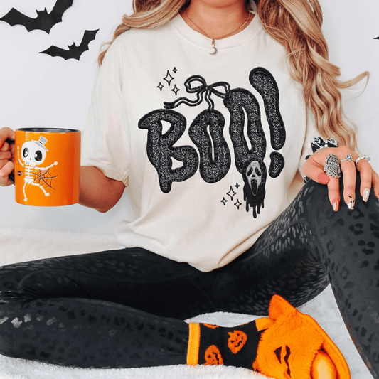 Faux Glitter Boo! DTF Transfer