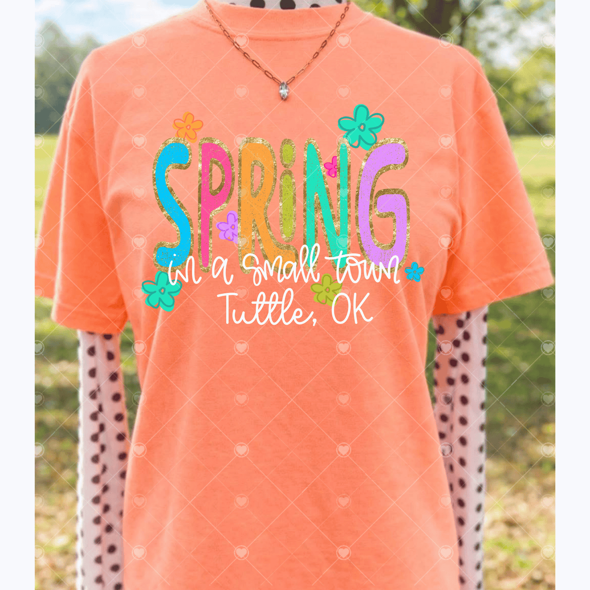 Spring In A Small Town Custom DTF Transfer *Leave Town/State info in checkout notes*