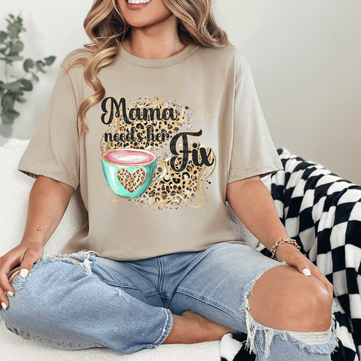 Mama Needs Her Fix Heart Mug 2 DTF Transfer