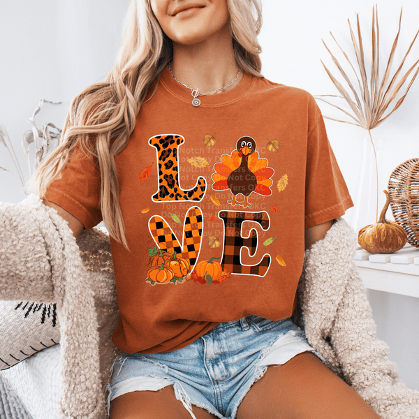 Love Turkey & Pumpkins DTF Transfer