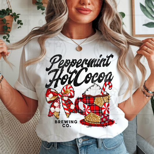 Peppermint Hot Cocoa Brewing Co. DTF Transfer