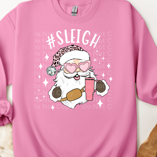 #Sleigh Santa Heart Glasses DTF Transfer