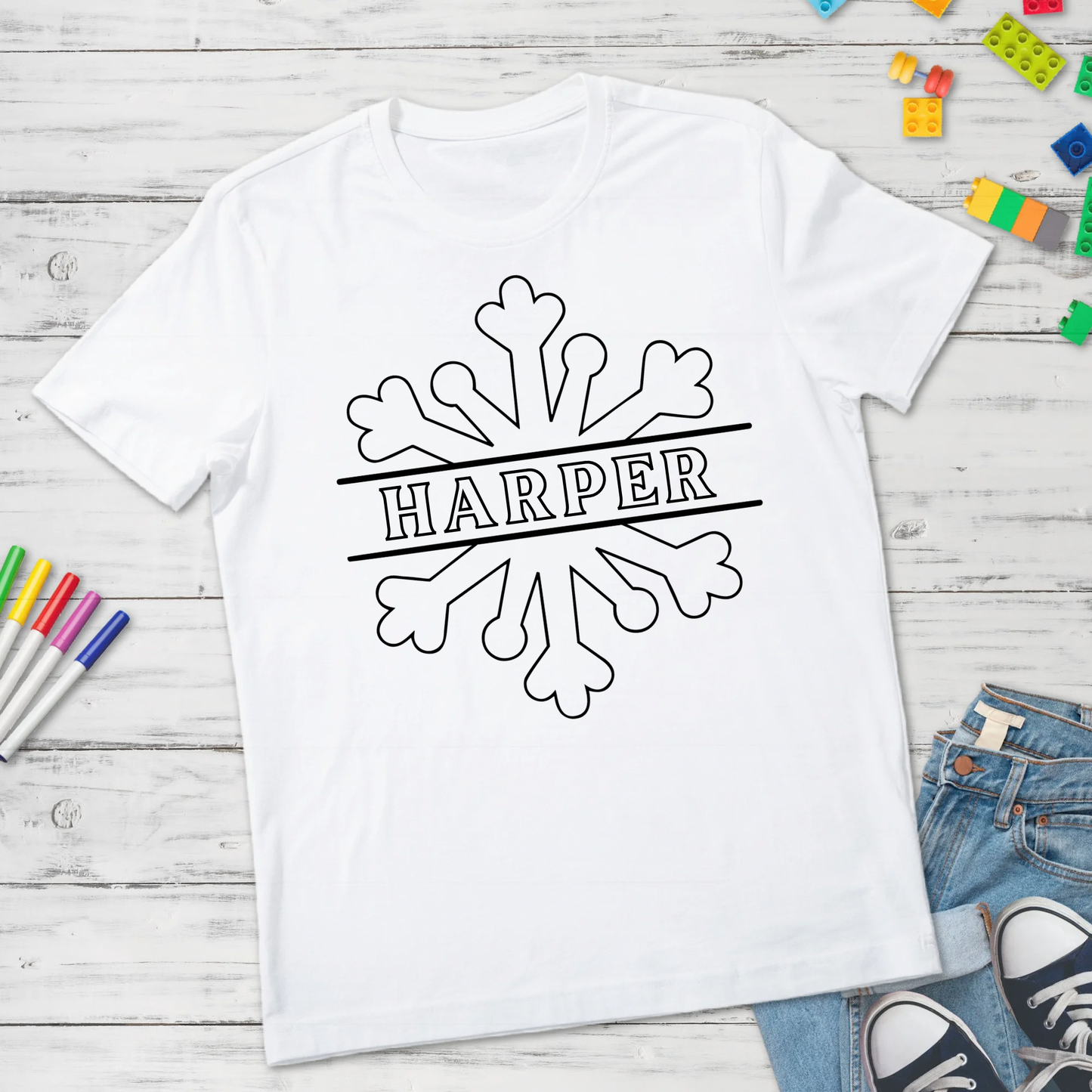 Snowflake coloring design DTF Transfer