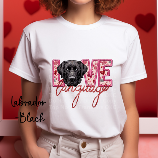 Love Language - Labrador Black DTF Transfer