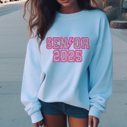 Senior 2025 Pink & White w/Black Dots DTF Transfer