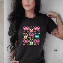 Neon Skull & Bow Coquette DTF Transfer