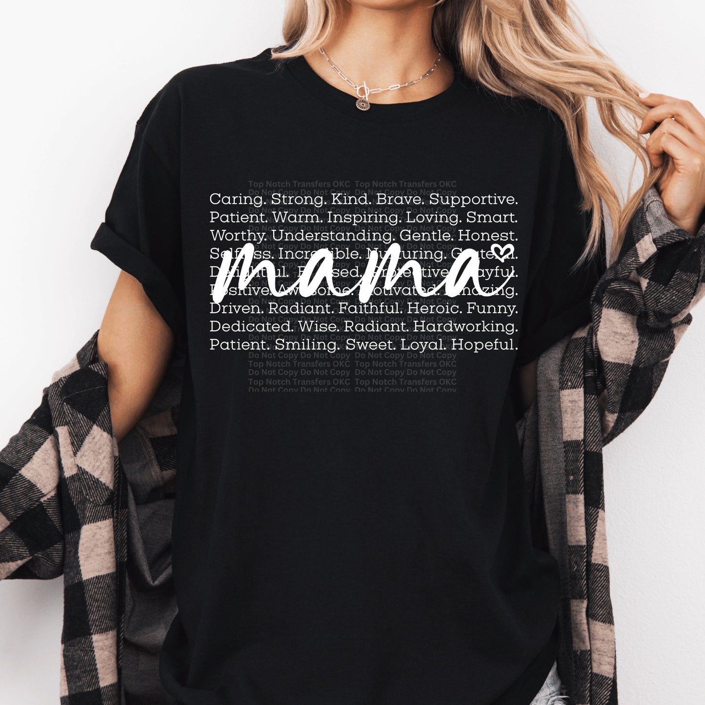 Mama Typography White DTF Transfer