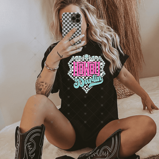 Howdy Darlin Pink DTF Transfer