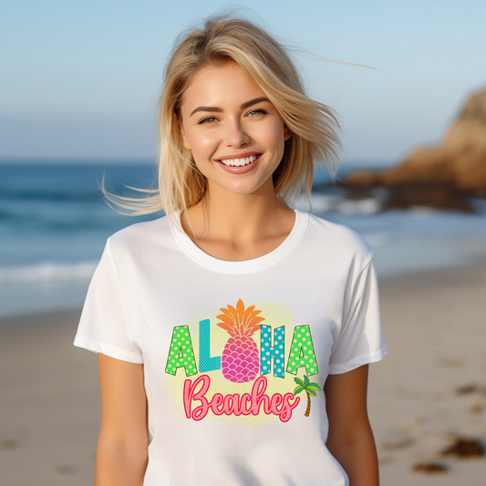 Aloha Beaches Pineapple DTF Transfer