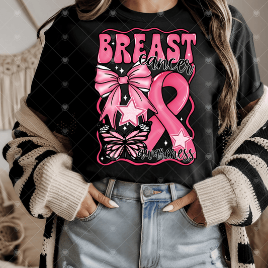 Breast Cancer Awareness (white accents) DTF Transfer