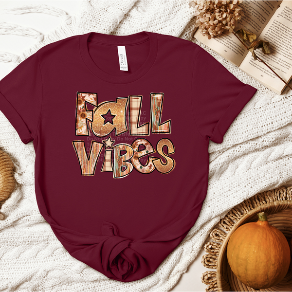 Fall Vibes Tan Design DTF Transfer