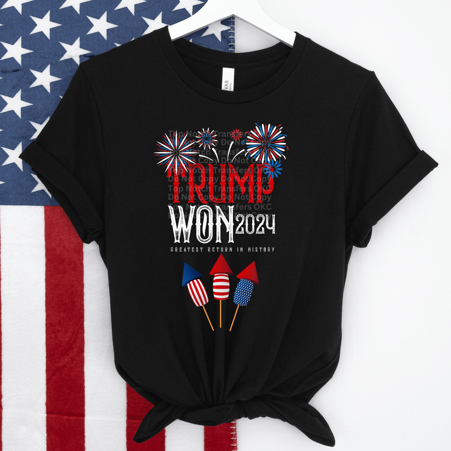 Trump Won 2024 Fireworks DTF Transfer