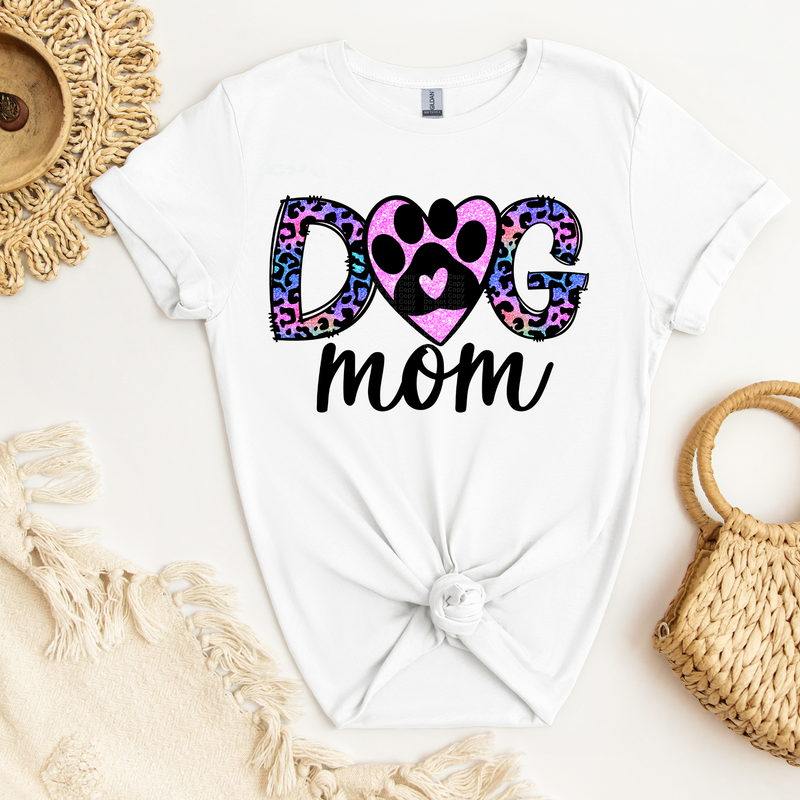 Dog Mom Heart/Colorful Leopard DTF Transfer